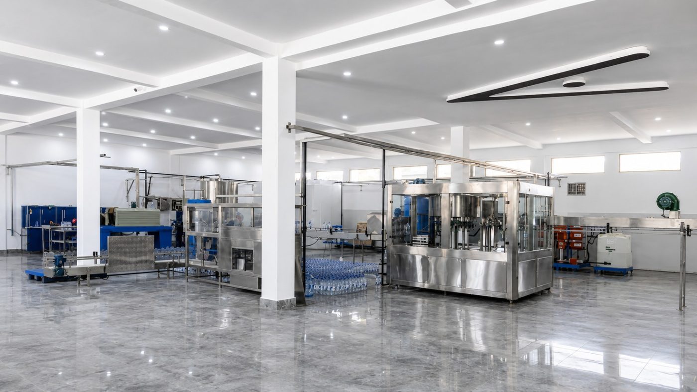 Aqua Pak RO purification plant floor